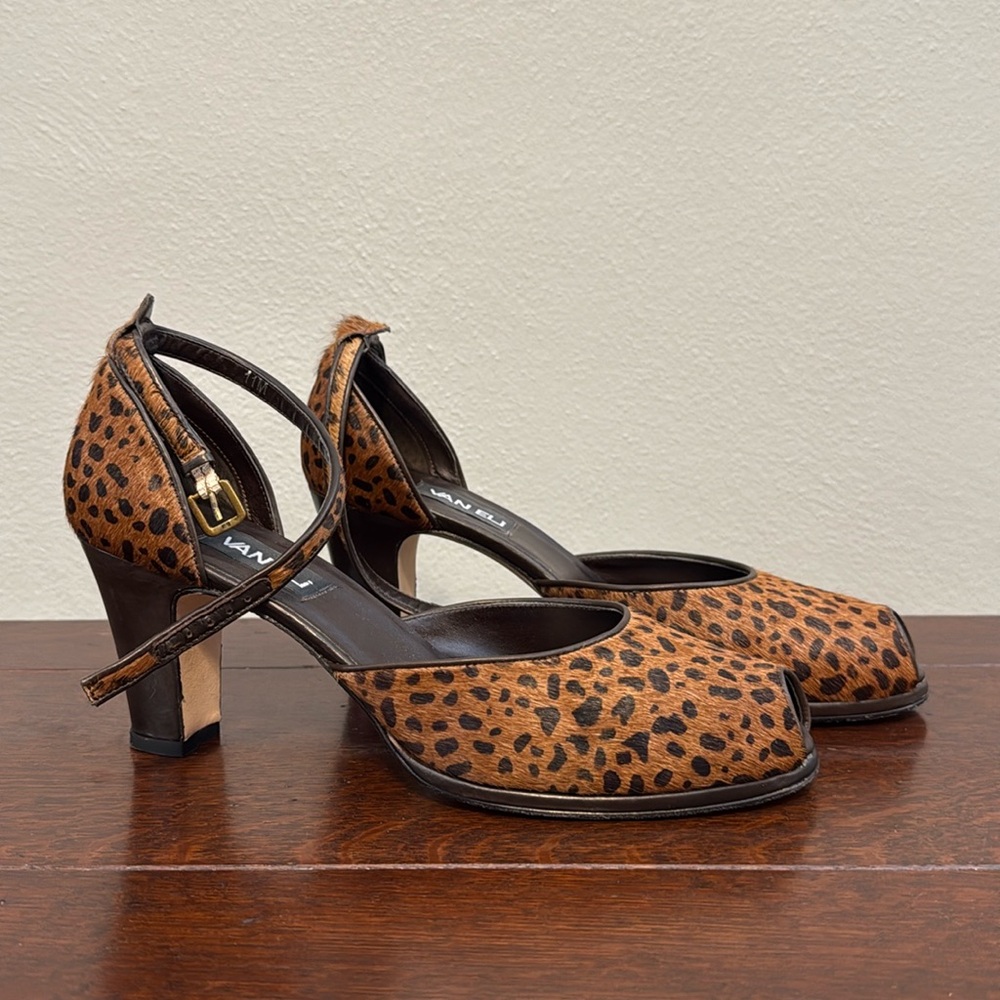 Van Eli 'Caylee' Peep Toe Heels with Ankle Strap - Size 11